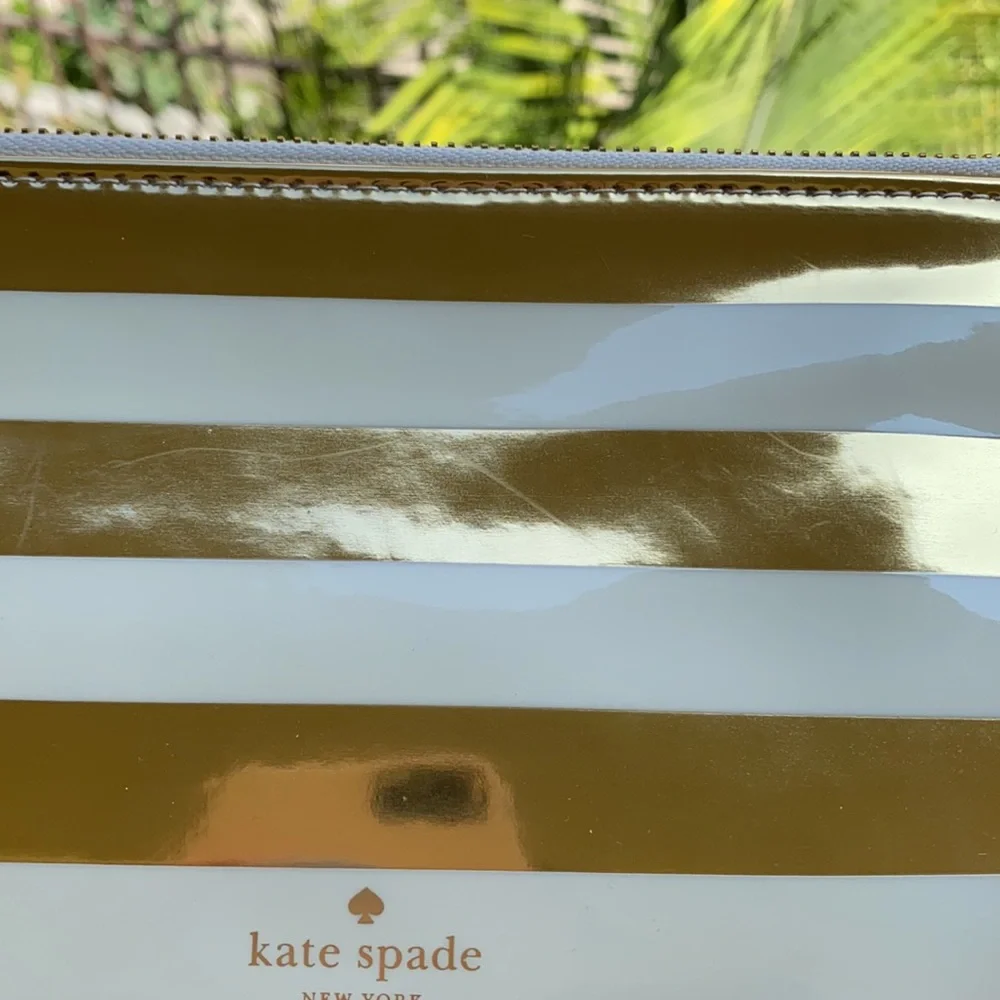 Kate Spade Gold Stripe Pencil Pouch